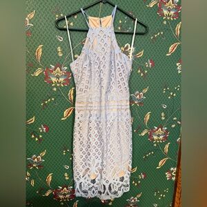 Lulu's Sky Blue Lace Dress
